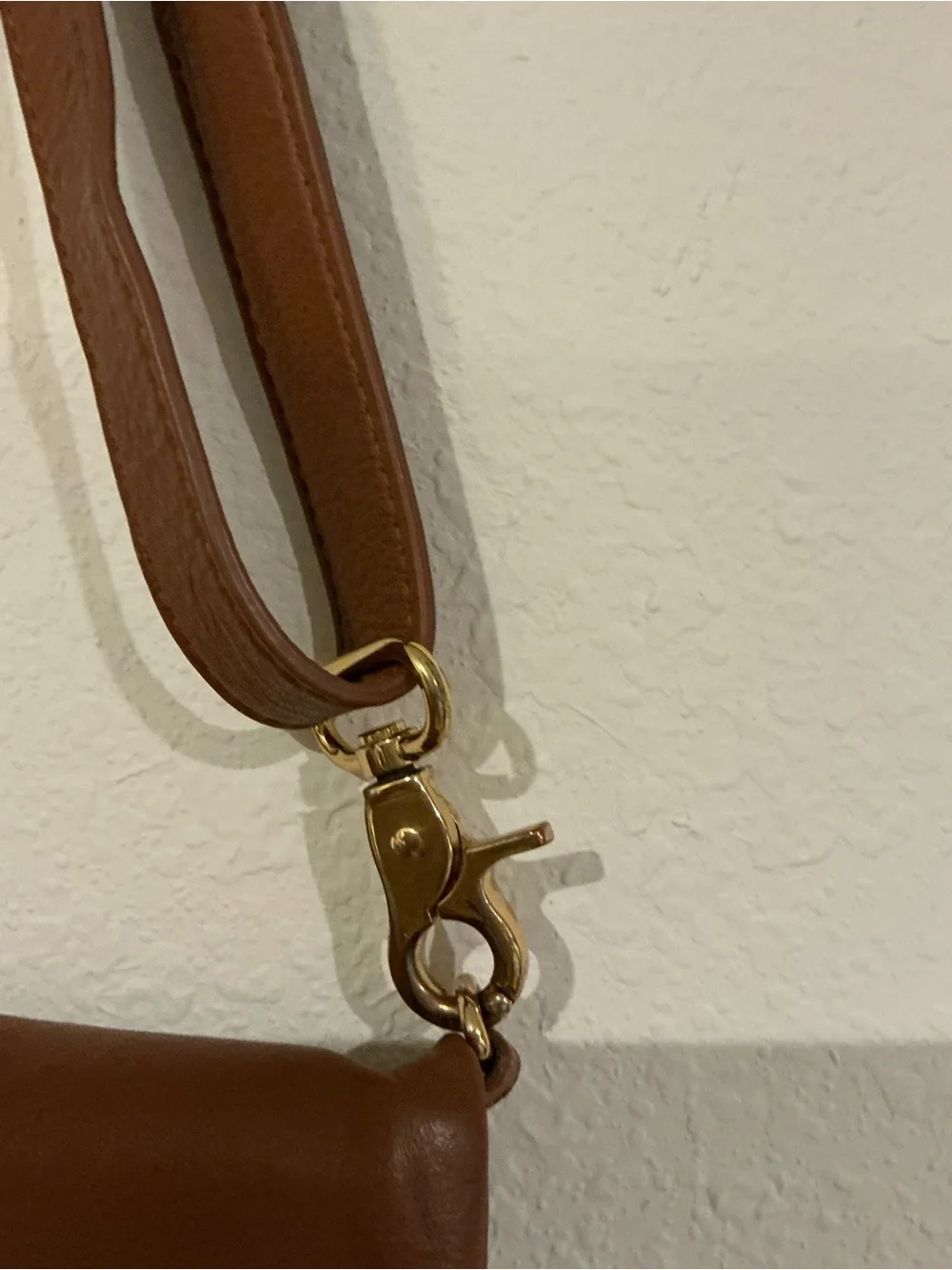 Tory Burch Cognac Leather Fold Over Crossbody Clutch Convertible Bag